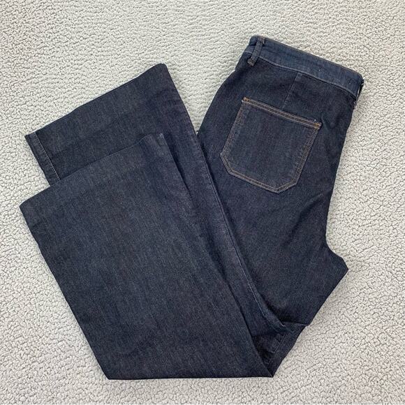 Maeve by Anthropologie Women's High-Rise Flare Dark Wash Jeans - Size: 34p - Picture 6 of 13